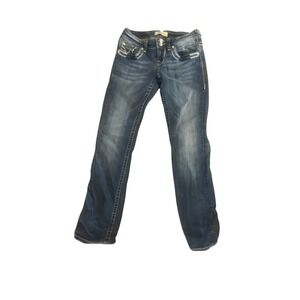 Vigoss Bootcut Jeans‎ Embellished Pockets Dark Wash Denim Women's Size 27
